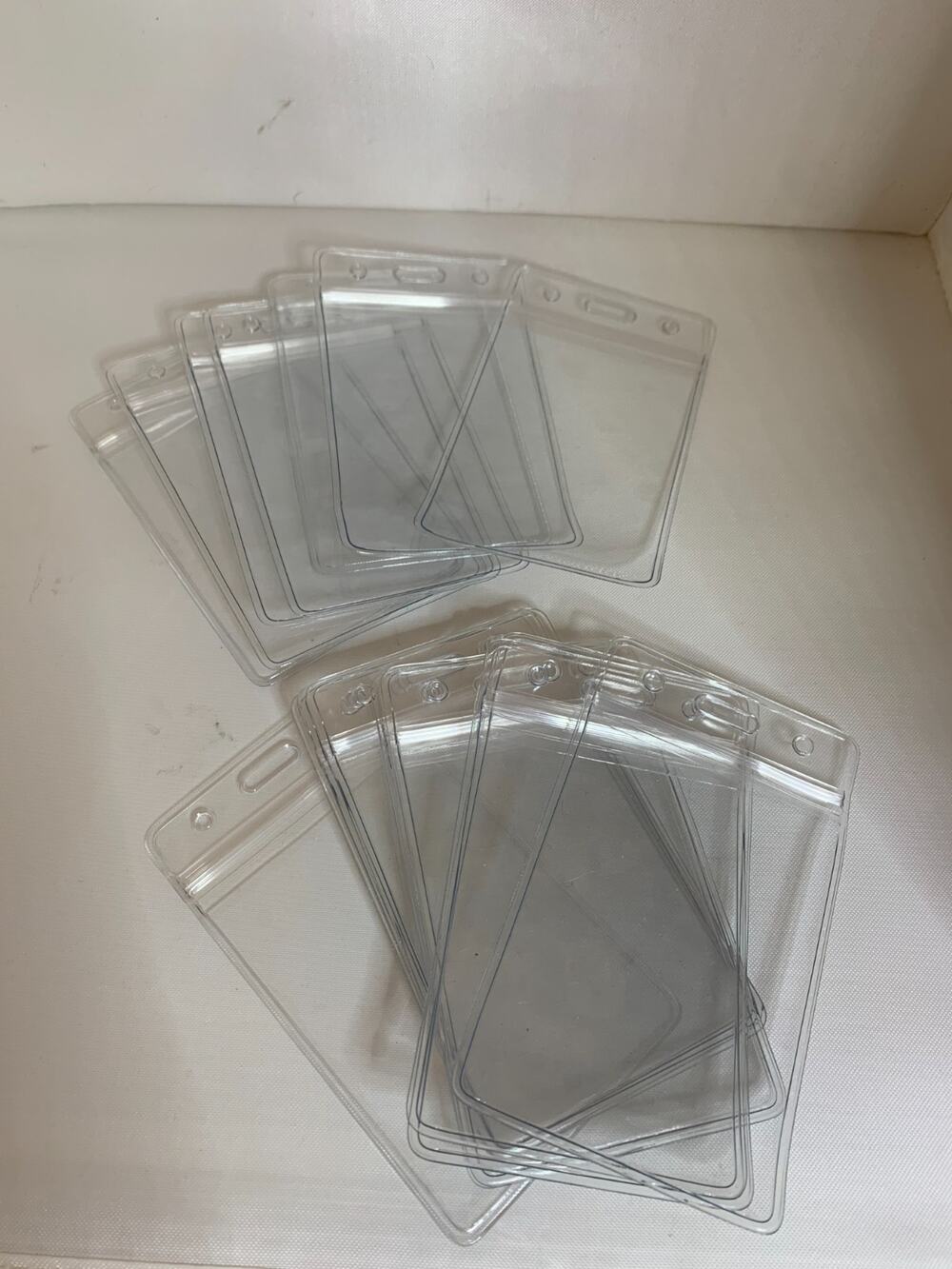 (16) Plastic ID Holders Clear, Vertical Waterproof Badge Holder 2.5 x 4.5"